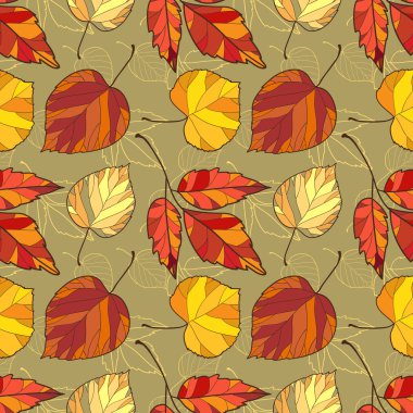 sorunsuz geçmiş sonbahar yaprakları ile vektör