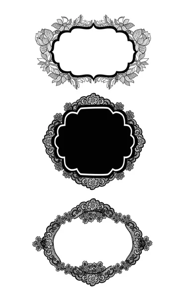 Set og trois étiquettes vintage dentelle — Image vectorielle