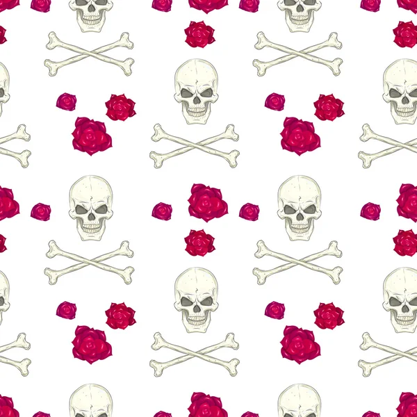 Seamless pattern with skulls — Stock Vector