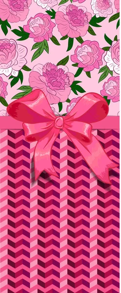 Beautiful vintage pink greeting card — Stock Vector