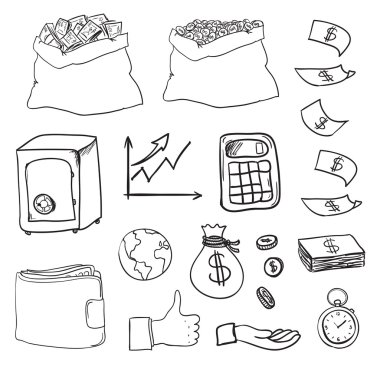 el çekilmiş iş ikonları/simgeleri