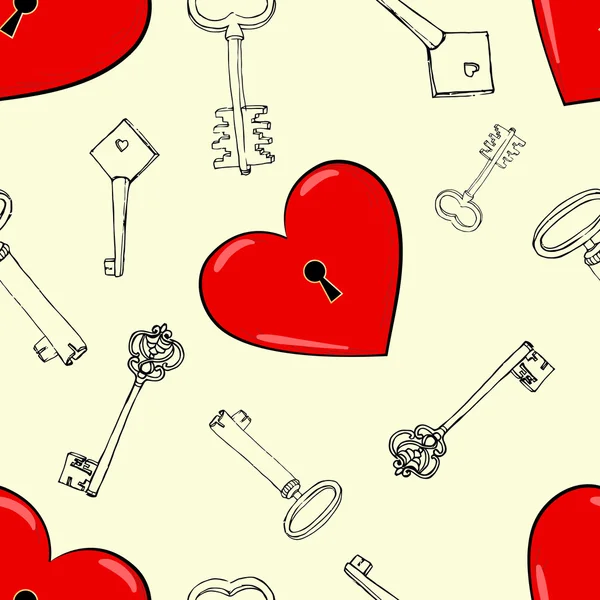 Сердце и ключи — стоковый вектор