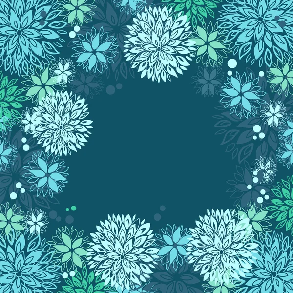 Grens gemaakt van bloemen, vectorillustratie — Stockvector