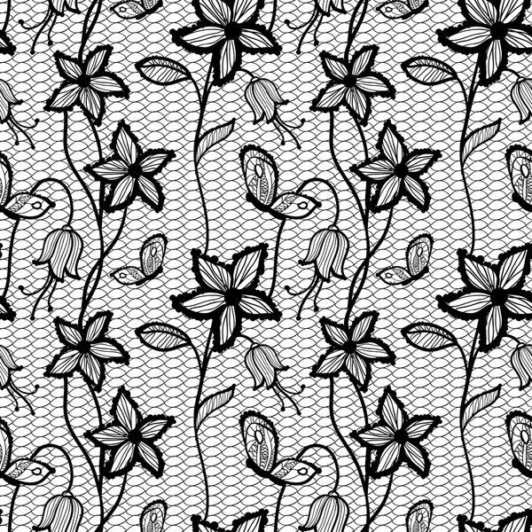Blomma lacy sömlös bakgrund — Stock vektor