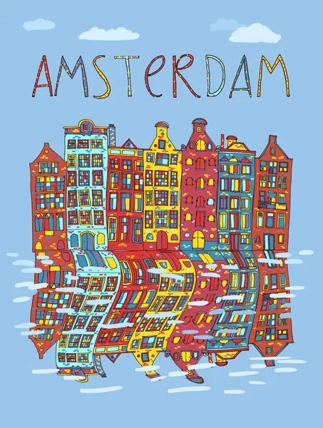 Amsterdam, tarjeta vectorial — Archivo Imágenes Vectoriales