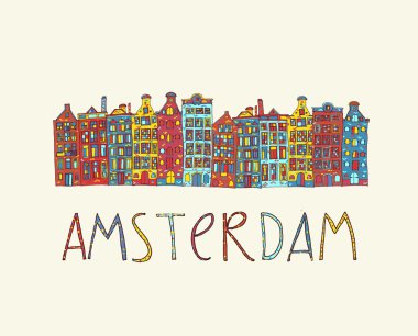 Amsterdam, vektör kartı