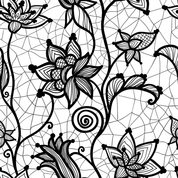 Fleur dentelle fond sans couture — Image vectorielle