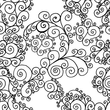 beyaz zemin üzerine siyah swirls