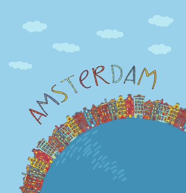 Amsterdam, vektör kartı