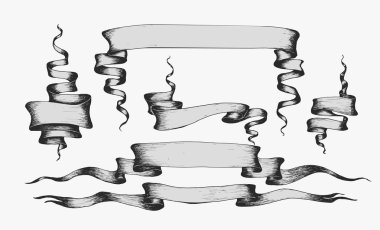 eski afiş, kurdeleler ve el yazmaları