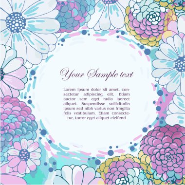 Çiçekli suluboya kenarı