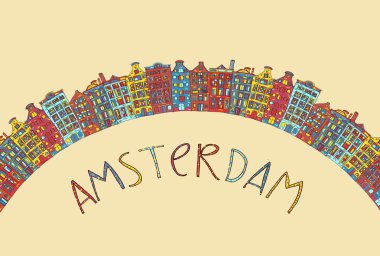 Amsterdam, vektör kartı