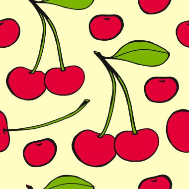 kiraz - Dikişsiz vektör desen