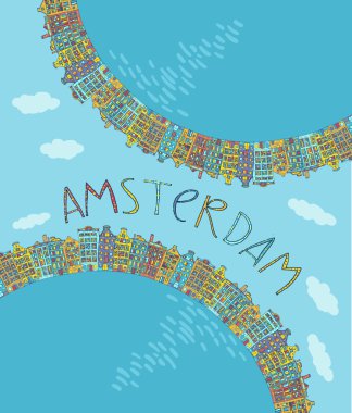Amsterdam, vektör kartı