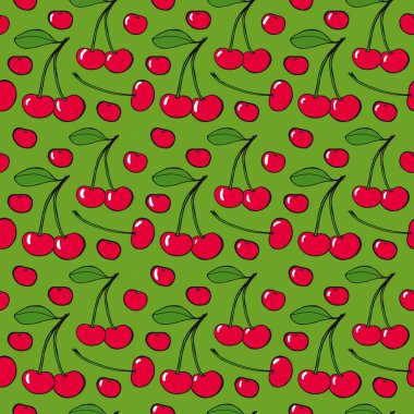 kiraz - Dikişsiz vektör desen