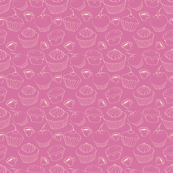 Seamless pattern with sweets — Stock Vector