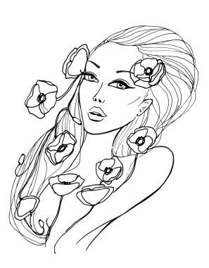 Güzel genç bir kadının portresi.