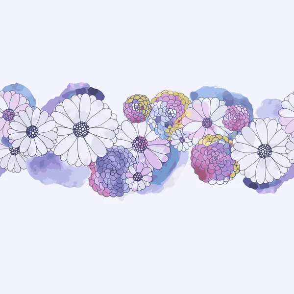 水彩画の花の背景 — ストックベクタ