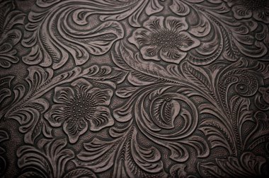 Background with Floral Engraved Leather