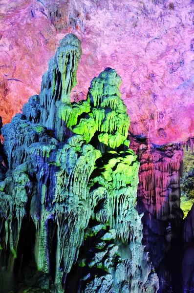 Colorful stalactites in the cave — Stock Photo, Image