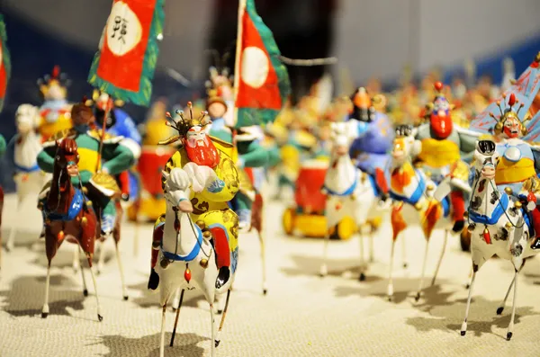 军队和三国时期的马 — 图库照片