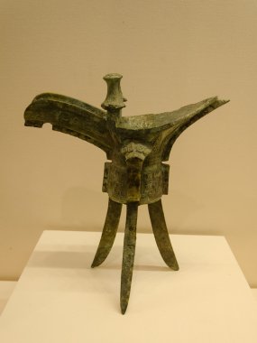 Ancient bronze drinking vessel of jue clipart