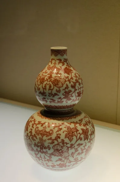 Underglaze red china in the shape of gourd — Stock Photo, Image