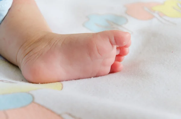 Un primer plano del pequeño pie de bebé —  Fotos de Stock