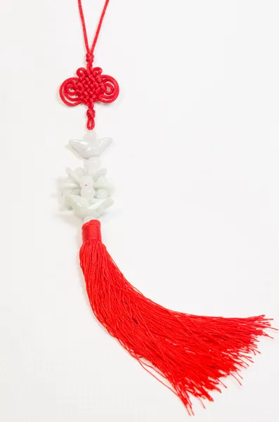 Chinese knot with jade — Stock Photo, Image