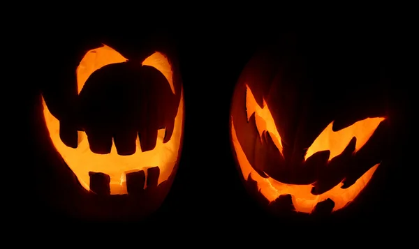 Two Scary Pumpkins — Stock Photo, Image