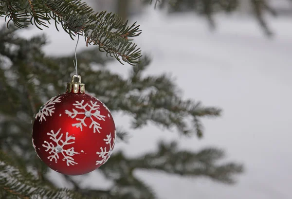 Snow Flake Bauble Outside Royalty Free Stock Photos