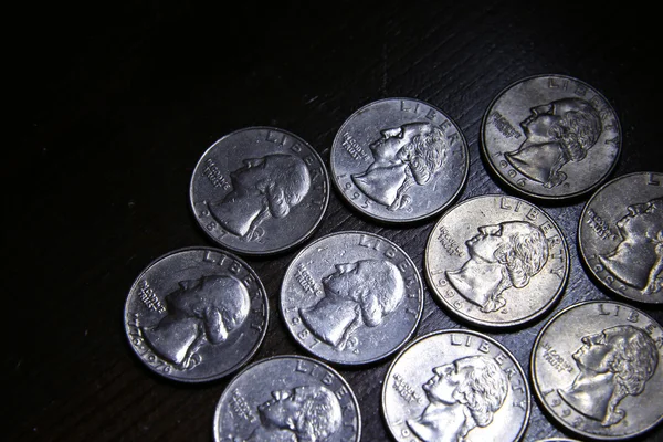 Ten American Quarters — 图库照片