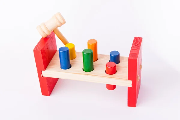 Développement de la petite enfance jouets en bois isolés sur blanc — Photo