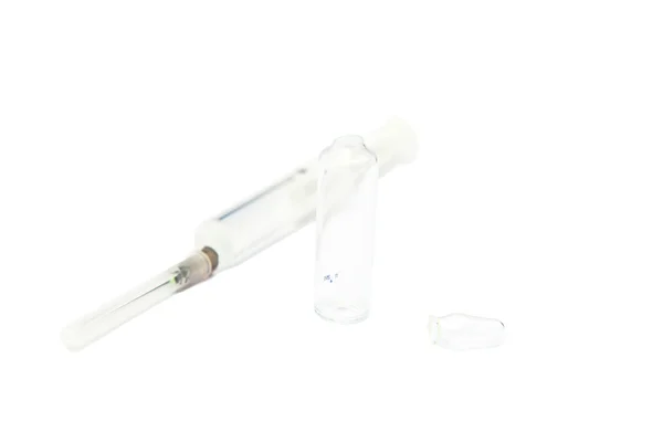 Ampoule médicale et seringue injectable — Photo