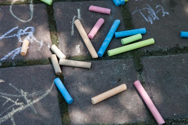 Pieces of multi-color chalk — Stock Photo, Image