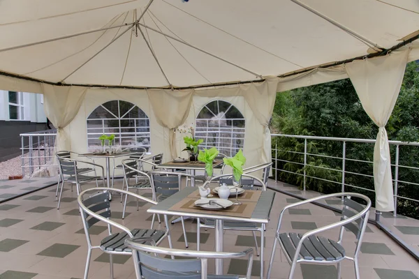 Inside a catering tent — Stock Photo, Image