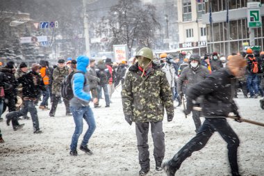 Anti-government protests outbreak Ukraine clipart