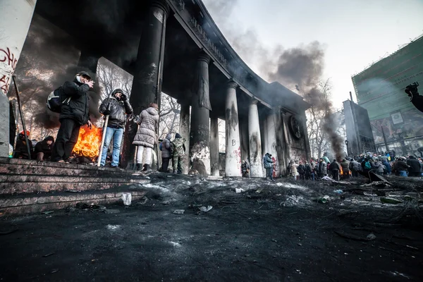 Protivládní protesty ohnisko Ukrajina — Stock fotografie