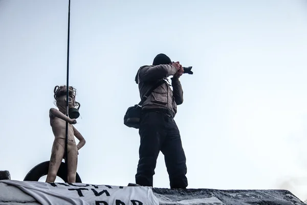 Anti-overheid protesten uitbraak Oekraïne — Stockfoto