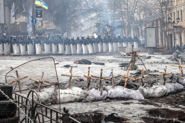 Антиправительственные протесты на Евромайдане — стоковое фото
