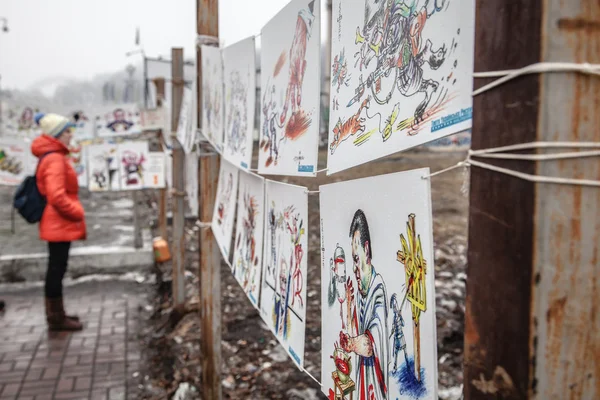 Euromaidan mot regeringen protester Ukraina — Stockfoto