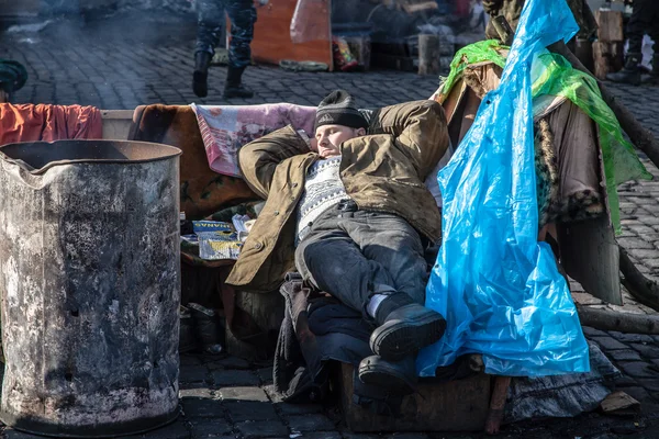 Euromaidan protestos anti-governo Ucrânia — Fotografia de Stock