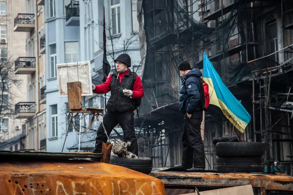 Euromaidan protestos anti-governo Ucrânia — Fotografia de Stock