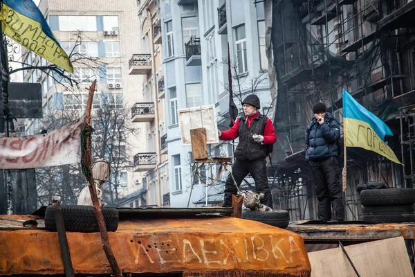 Антиправительственные протесты на Евромайдане — стоковое фото