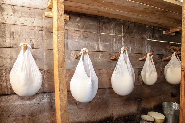 kırsal bir köyde peynir yapma