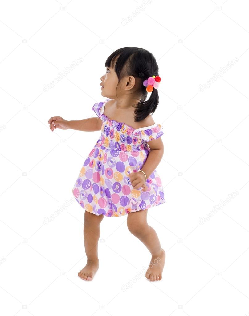 Lilttle girl with defensive posture