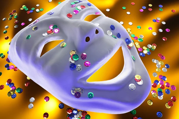 Face Mask and Sequins — Stock Photo, Image