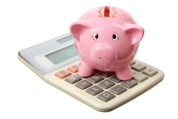 Piggybank and Calculator — Stock Photo, Image