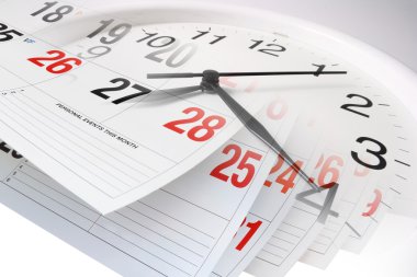 Calendar Pages and Clock clipart