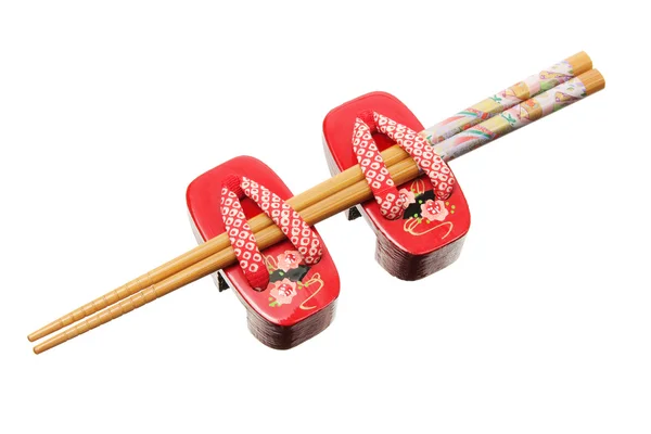 筷子和微型木屐 — 图库照片
